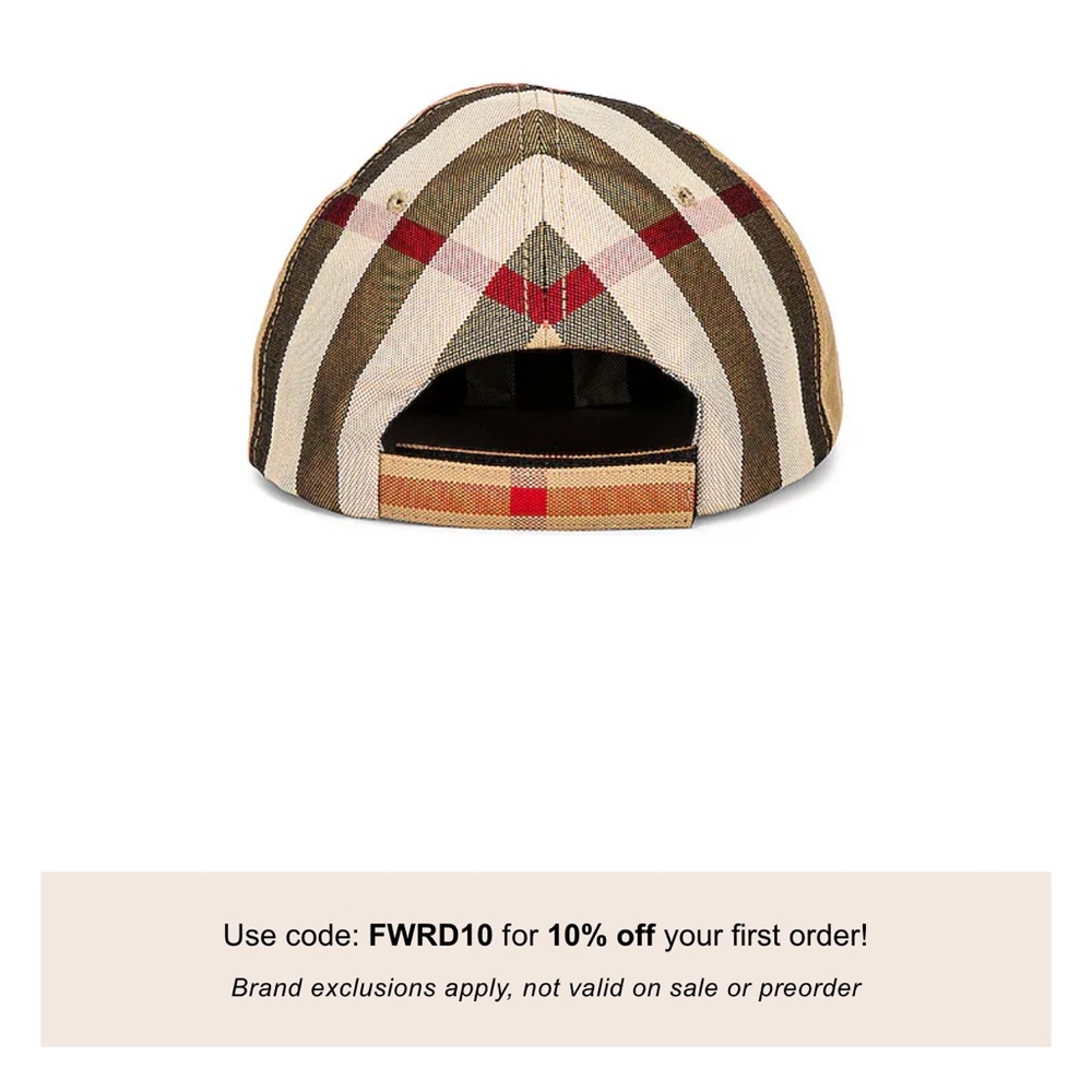 Burberry Tan Checkered Women's Cap - Picture 6 of 7